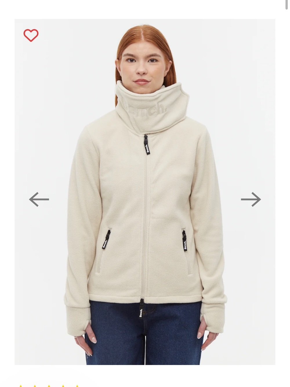 NWT Bench Cream High Funnel Neck Fleece Jacket
